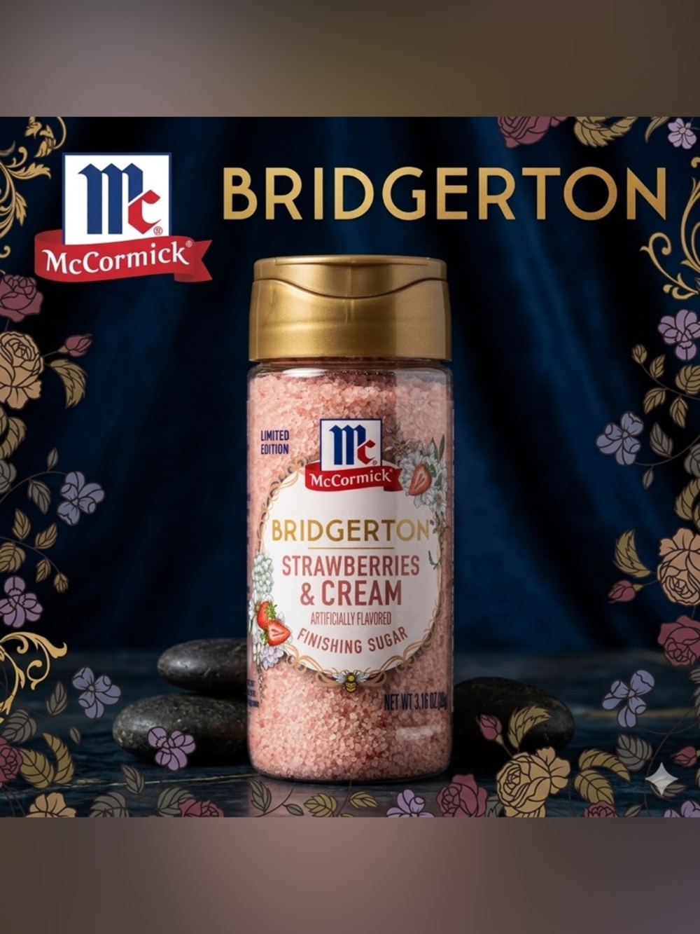 McCormick Bridgerton Strawberries & Cream Finishing Sugar (3.6oz/102g) *Sealed*